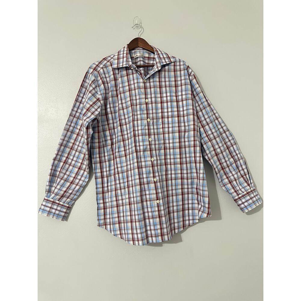 Peter Millar Plaid Long Sleeve Button Up Shirt sz XL